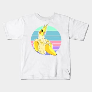 Aesthetic Banana Cocktiel Doodle Pastel Kids T-Shirt